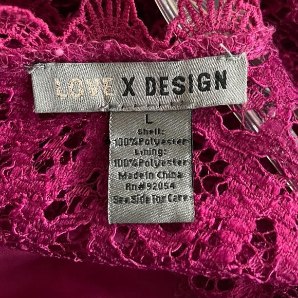 ❤️LOVE X DESIGN Lace Cutout Sheath Dress berry color sizeL NWT - Picture 5 of 5
